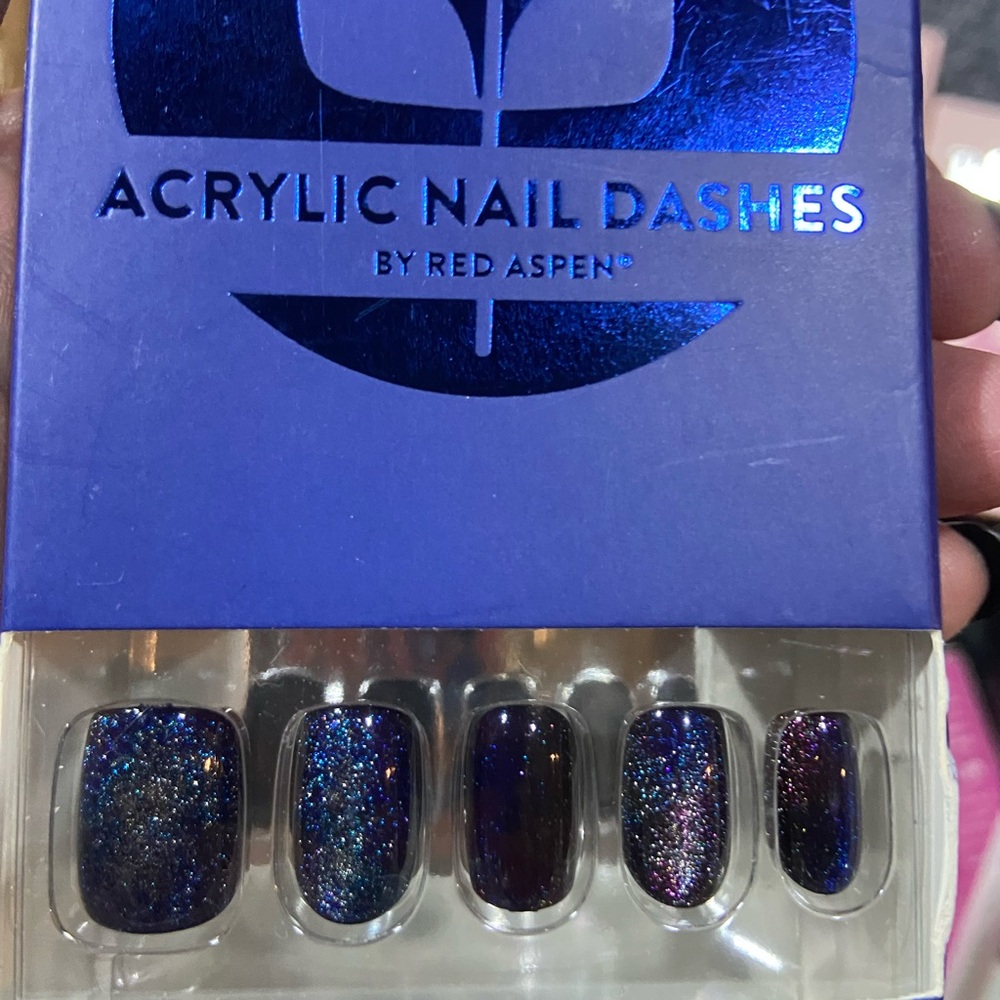 Midnight Blue Glitter Nail Dashes